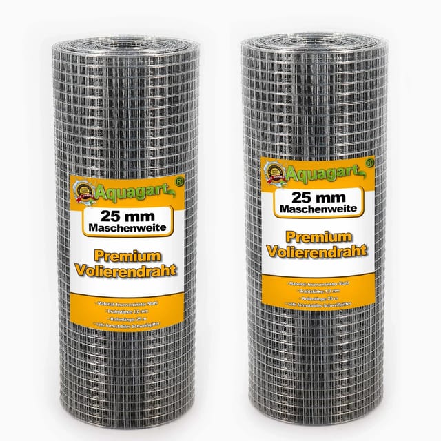 Aquagart 175m x 0,5m Volierendraht 25mm Drahtgitter Schweissgitter Drahtzaun Drahtgeflecht