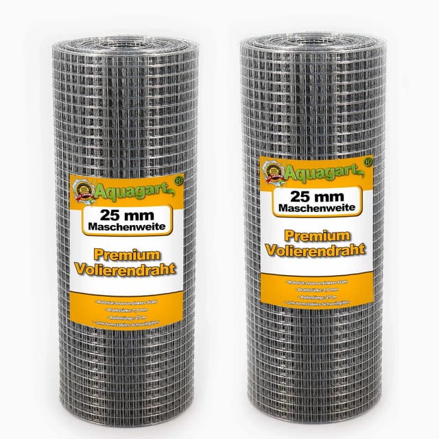 Aquagart 225m x 0,5m Volierendraht 25mm Drahtgitter Schweissgitter Drahtzaun Drahtgeflecht