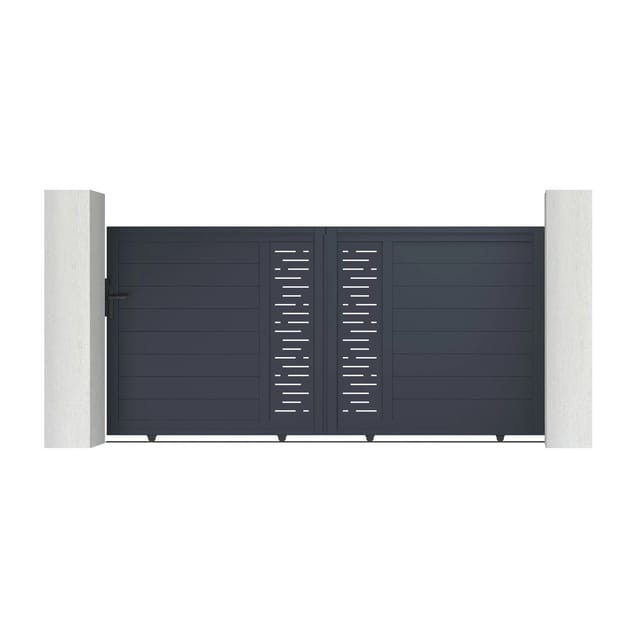 Casanoov Schiebetor Elektrisch Arlberg 300x140cm Aluminium Grau & Schiebetorantrieb Tanker C600