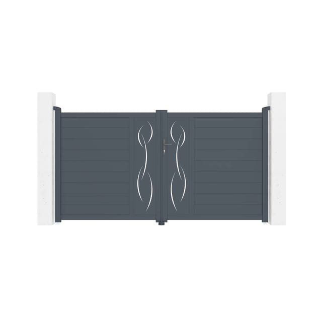 Casanoov Flügeltor Elektrisch Life 300x160cm Aluminium Grau & Drehtorantrieb Ranger B150