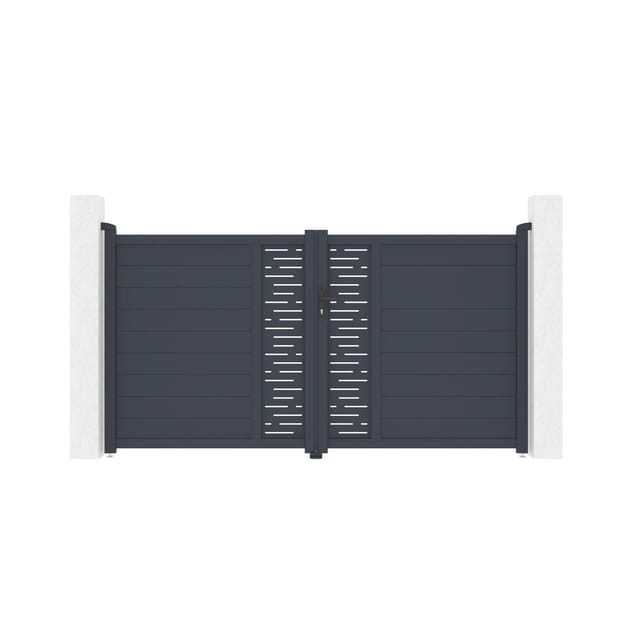 Casanoov Flügeltor Elektrisch Arlberg 300x160cm Aluminium Grau & Drehtorantrieb Ranger B150