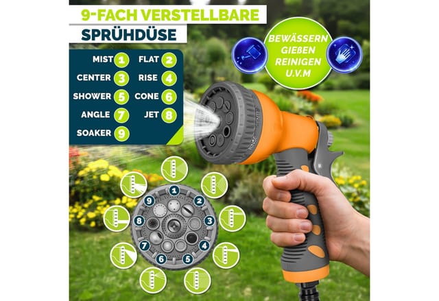 Tillvex Schlauchtrommel Wasser 35+2m Anthrazit Mit Wandhalterung + Tragegriff Schlauchaufroller Mit Handbrause Und Gartenschlauch 180° Schwenkbar Wand-schlauchbox Mit Aufroll-automatik