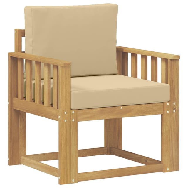 2 Stück Outdoor-sofagarnitur Polyester Weiß Und Beige Vidaxl