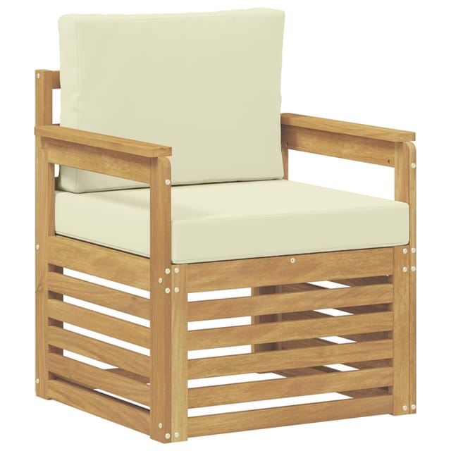 2 Stück Outdoor-sofagarnitur Polyester Weiß Und Creme Vidaxl