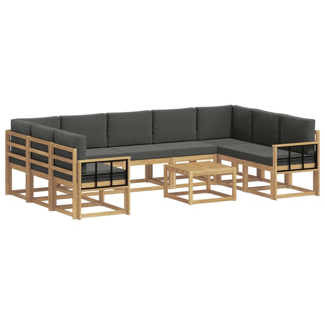 Outdoor-sofagarnitur 10 Pcs Weiß Und Anthrazit 59 X 59 X 37 Cm Vidaxl