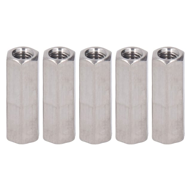 10 Stück Sechskant-kupplungsmuttern M6x1 L30mm 304 Edelstahl, Rostfrei, Korrosionsbeständig, Gewindestangenverbinder