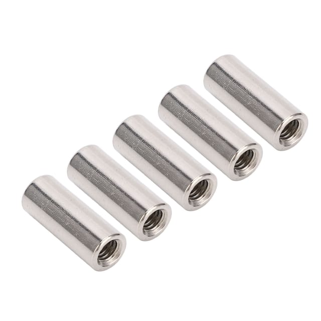 20 Stück Runde Verbindungsmuttern M6x1,0, 10 L25mm Stangenkupplungsmuttern, Gewindehülse Aus Edelstahl