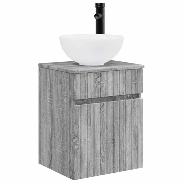 Wandmontierte Waschbecken-vanität Grau Sonoma 39 X 35 X 63 Cm Vidaxl