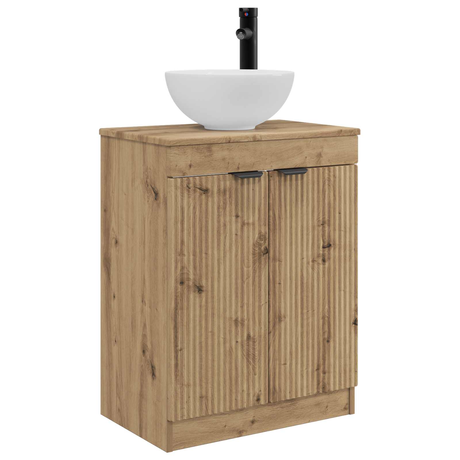 Badezimmerschrank Mit Waschbecken Artisan-eiche 54 X 35 X 83 Cm Vidaxl