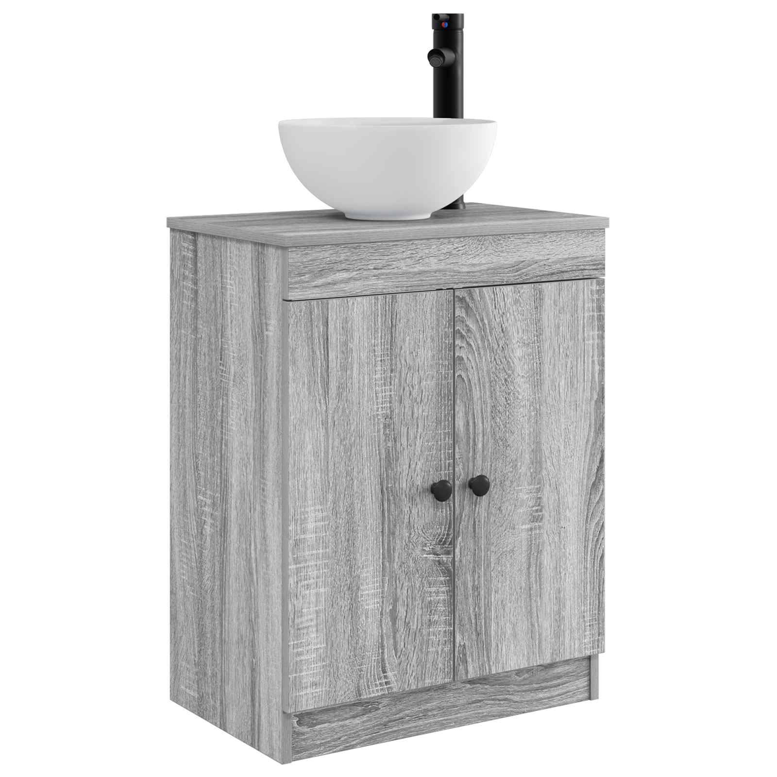 Badezimmerschrank Mit Waschbecken Grau Sonoma 54 X 35 X 83 Cm Vidaxl