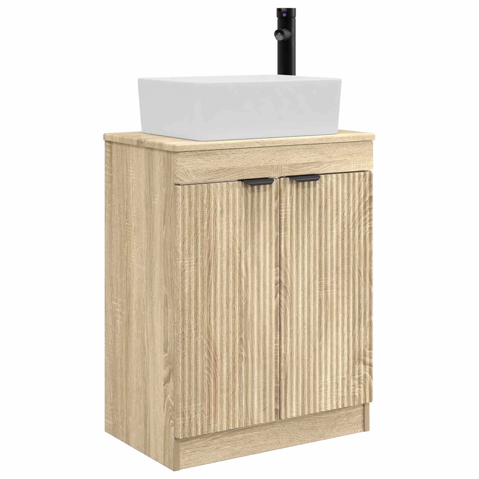 Badezimmerschrank Mit Waschbecken Sonoma-eiche 54 X 35 X 83 Cm Vidaxl