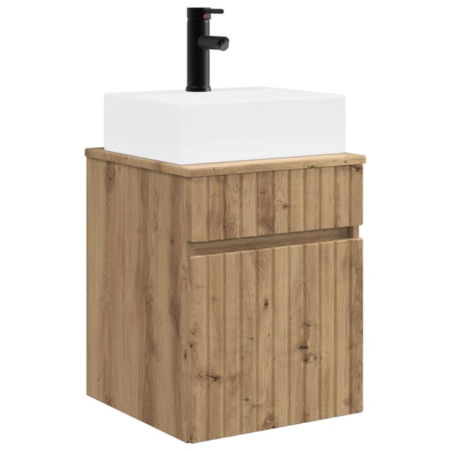 Wandmontierter Waschbecken Vanity Artisan-eiche Vidaxl