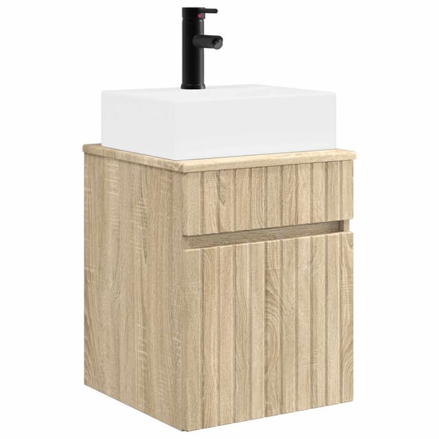 Wandmontierter Waschbecken Vanity Sonoma-eiche Vidaxl