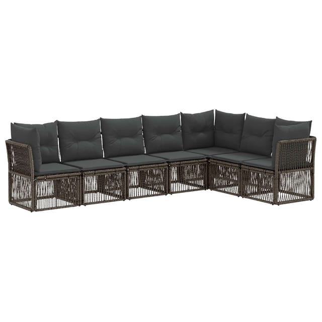 Gartensofa-set 7 Pcs Grau Poly-rattan Vidaxl
