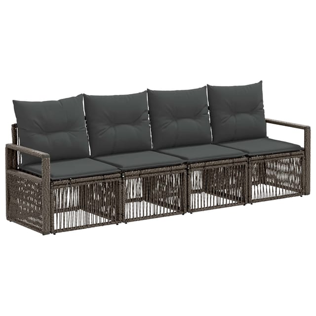 Gartensofa-set 4 Pcs Grau Poly-rattan Vidaxl