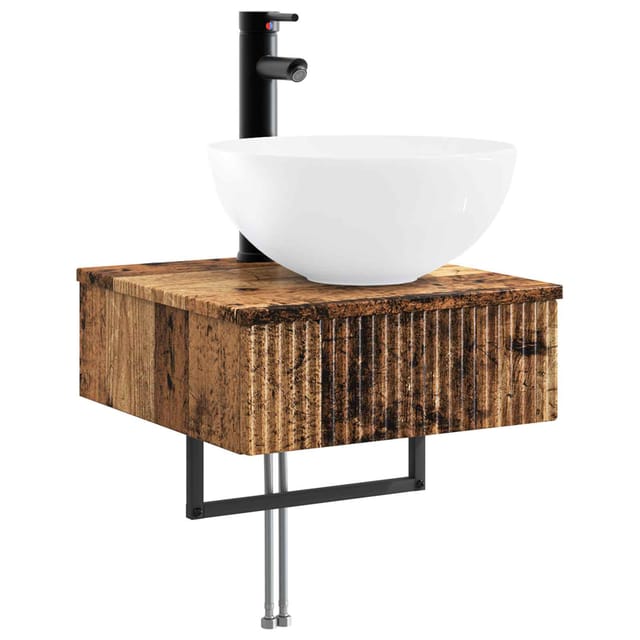 Wandmontiertes Waschbecken Altholz 40 X 41 X 40,5 Cm Vidaxl