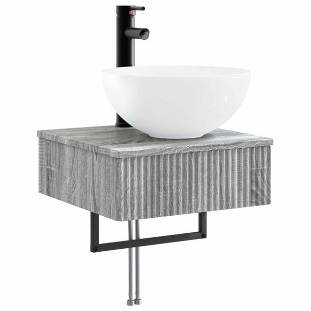 Wandmontiertes Waschbecken Grau Sonoma 40 X 41 X 40,5 Cm Vidaxl