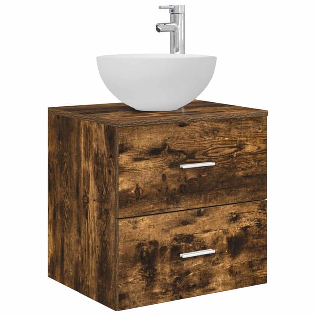 Wandmontierte Waschtisch Geräucherte Eiche 49,5 X 41 X 64,5 Cm Vidaxl