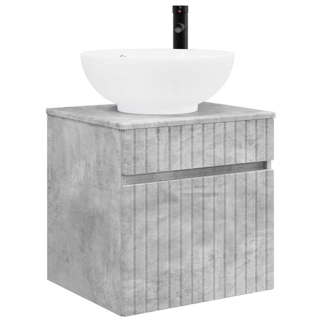Wandmontierte Waschbecken-vanität Betongrau 49 X 44,5 X 66,5 Cm Vidaxl