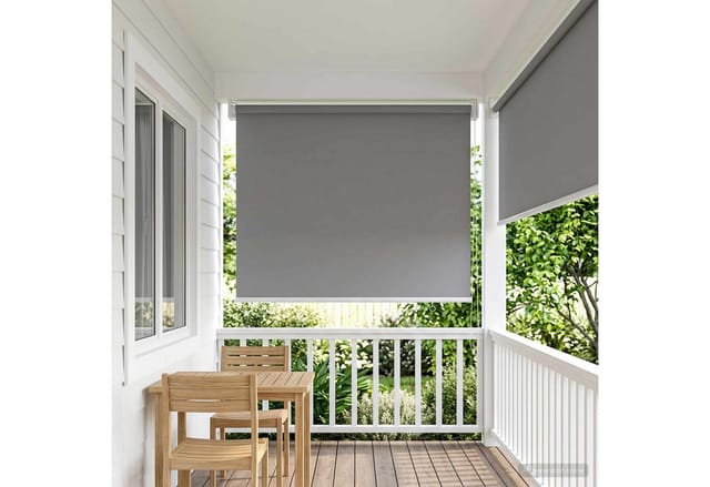 Rollo Mit Uv-schutz Hellgrau 100 X 140 Cm Polyester Vidaxl