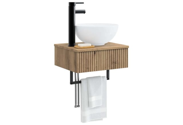 Wandmontiertes Waschbecken Artisan-eiche 40 X 35 X 39 Cm Vidaxl