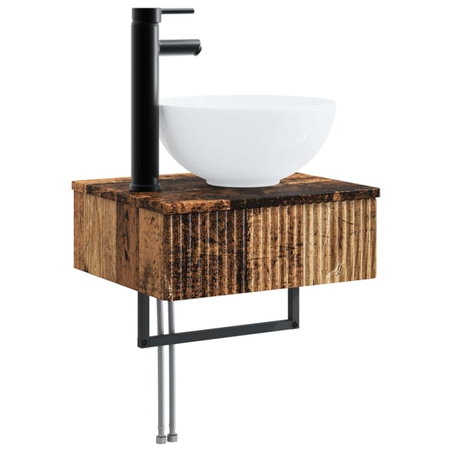 Wandmontiertes Waschbecken Altholz 40 X 35 X 39 Cm Vidaxl