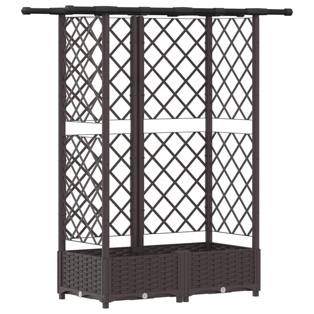 Hochbeet Mit Rankgitter Und Dach Braun 124 X 40 X 123 Cm Pp Vidaxl