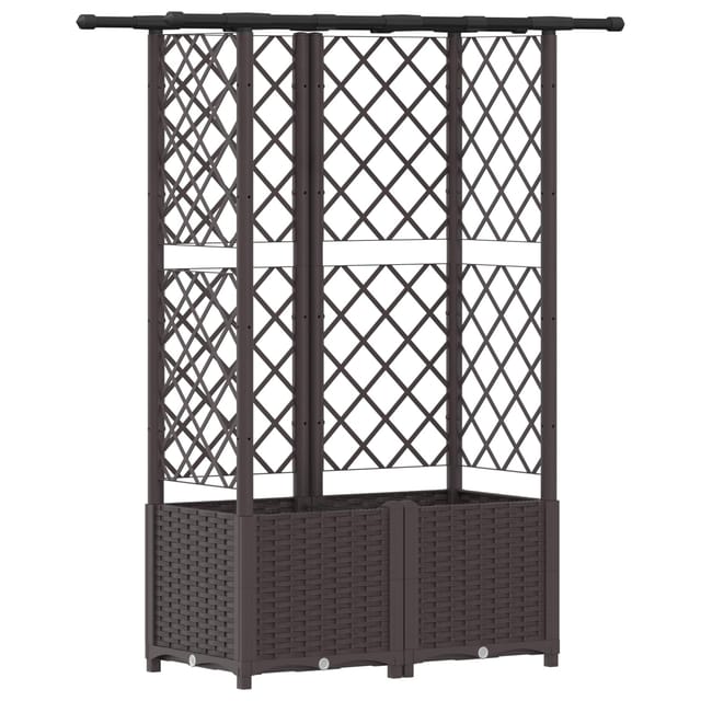 Hochbeet Mit Rankgitter Und Dach Braun 124 X 40 X 138 Cm Pp Vidaxl
