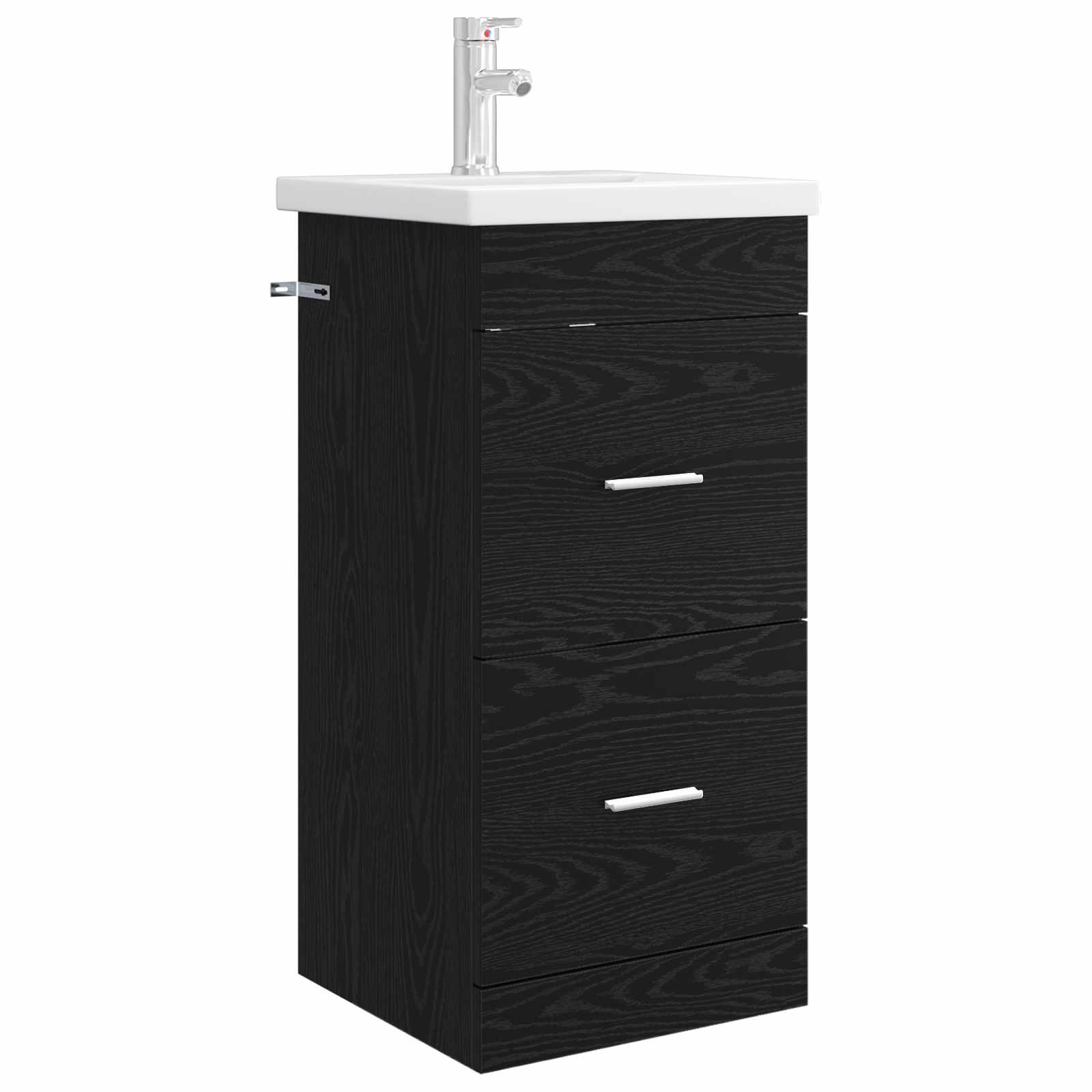 Badezimmerschrank Mit Waschbecken Schwarze Eiche Vidaxl