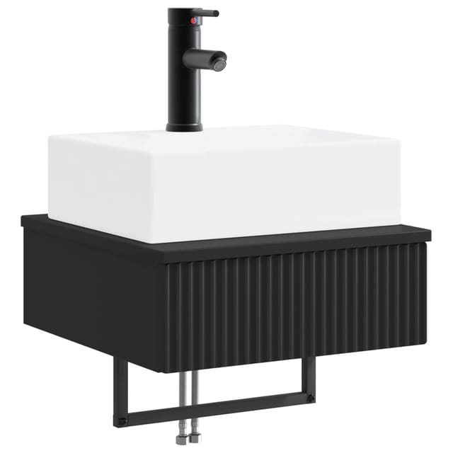 Wandmontiertes Waschbecken Schwarz 40 X 41 X 39 Cm Vidaxl