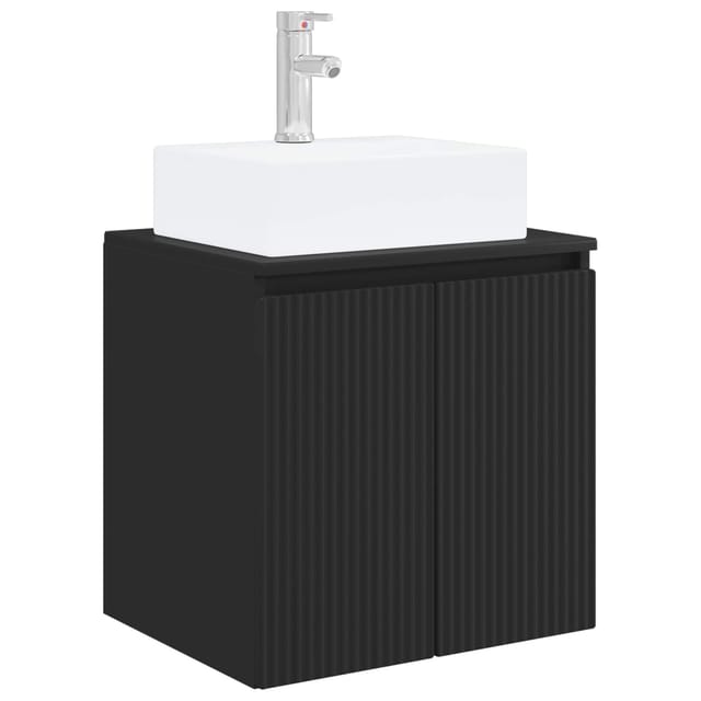 Wandmontierte Waschtisch Schwarz 49,5 X 41 X 62,5 Cm Vidaxl