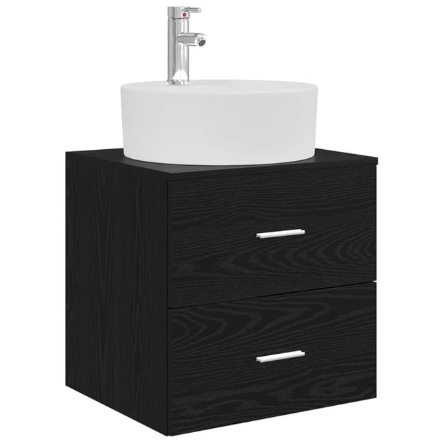 Wandmontierte Waschtisch Schwarze Eiche 49,5 X 44,5 X 65 Cm Vidaxl