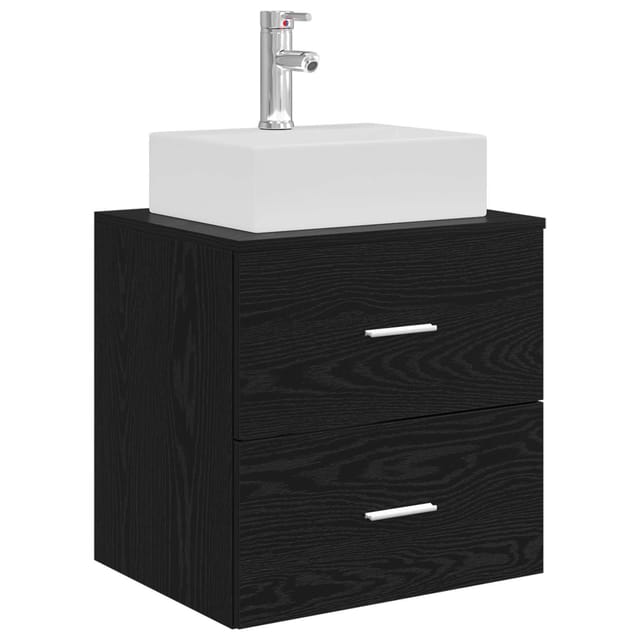 Wandmontierte Waschtisch Schwarze Eiche 49,5 X 41 X 62,5 Cm Vidaxl