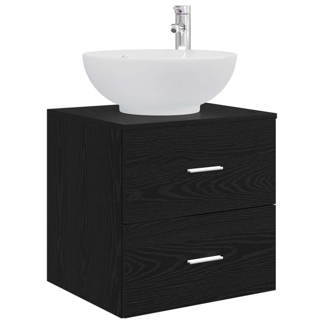 Wandmontierte Waschtisch Schwarze Eiche 49,5 X 44,5 X 66,5 Cm Vidaxl