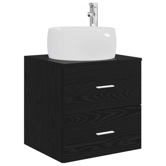 Wandmontierte Waschtisch Schwarze Eiche 49,5 X 44,5 X 66 Cm Vidaxl