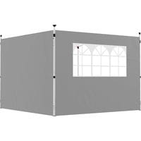 Seitenwände Für Einen 3 X 3 M Großen Pavillon, Pavillonwände Mit Fenster, 2er-set, Hellgrauer Oxford-stoff
