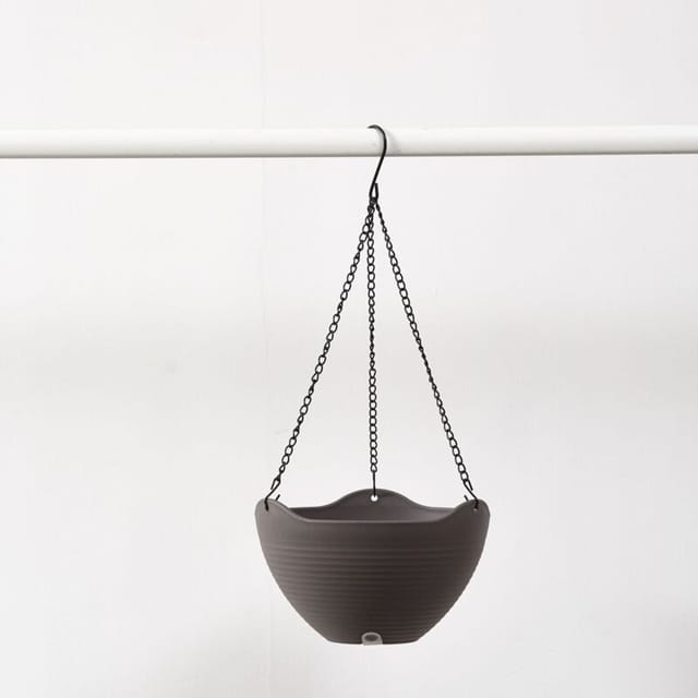 Set Mit 2 Hängeblumentöpfen Für Balkon, Hängekorb Aus Kunststoff Mit Kettenhaken - Zur Wanddekoration, Für Drinnen Und Draußen, Balkon, Garten Für Sukkulenten Und Kletterpflanzen