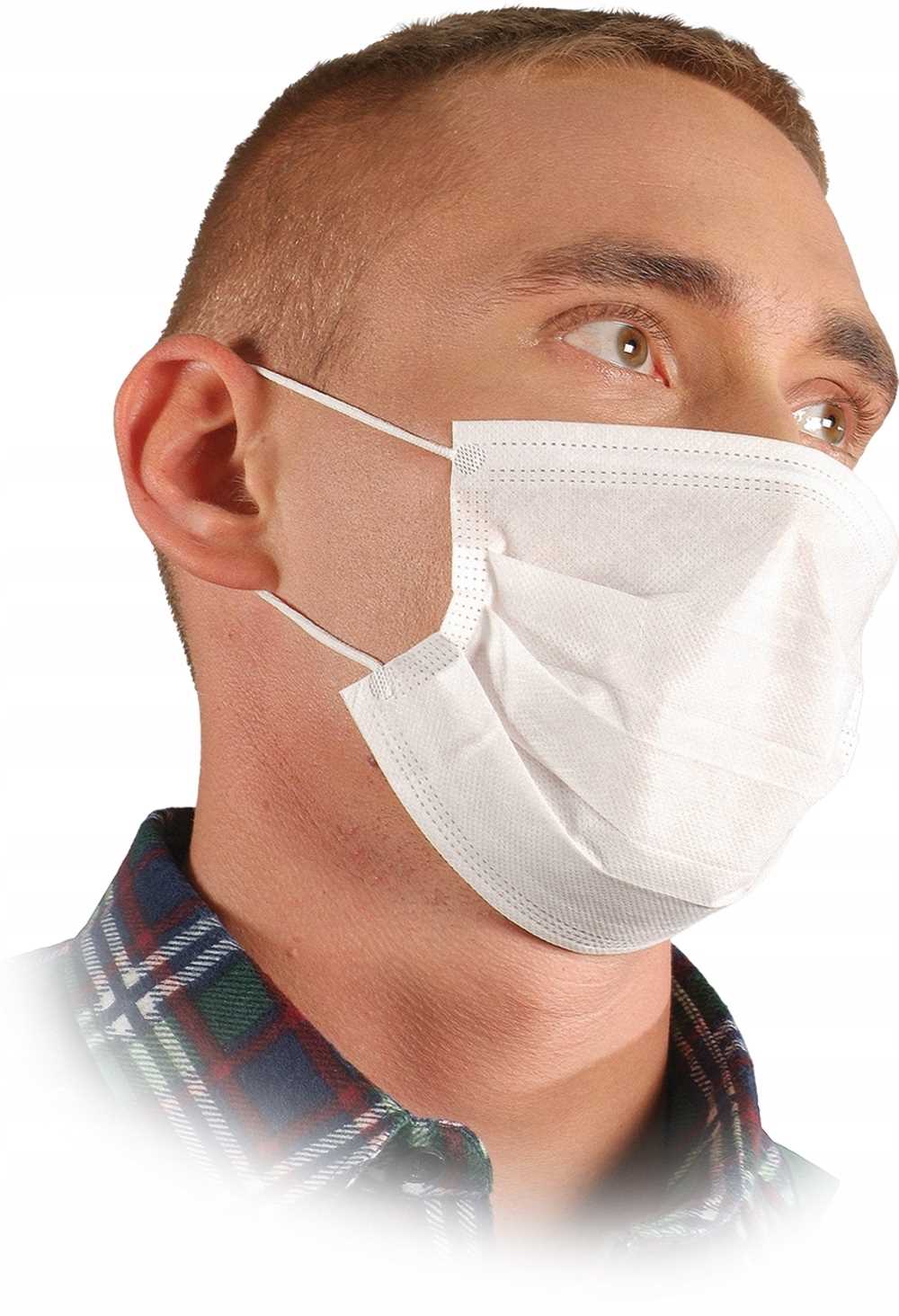 Dreilagige Hygienemaske / Weiß / Masw - 10 Stück.