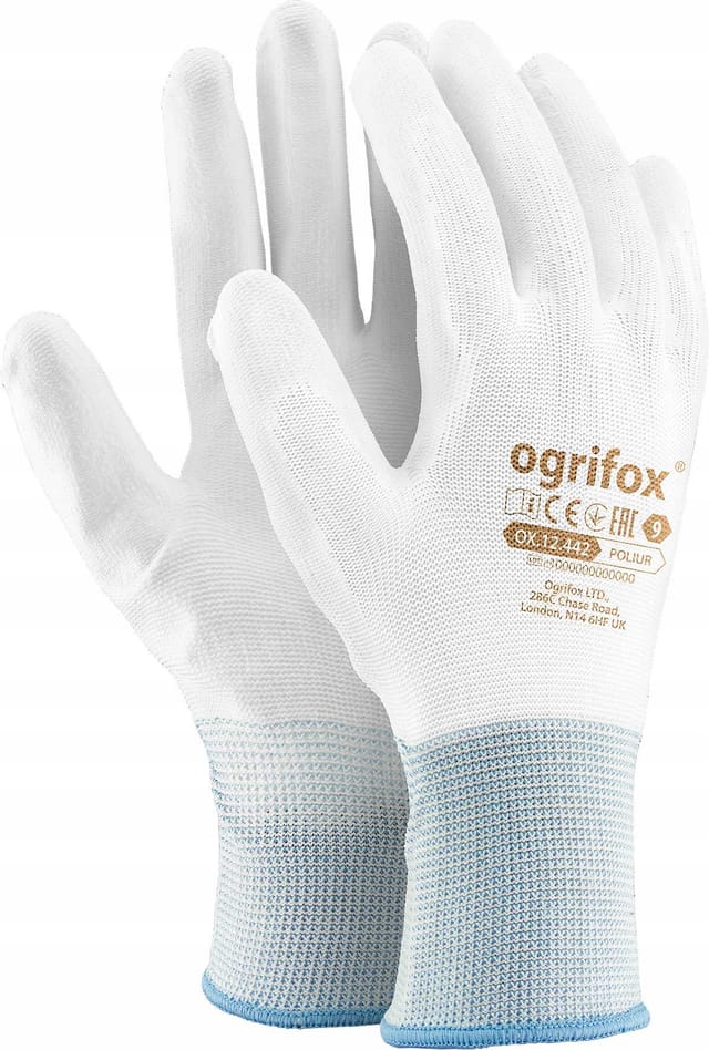 Arbeitshandschuhe / Weiß / Größe: 9 - L / Ox-poliurww9