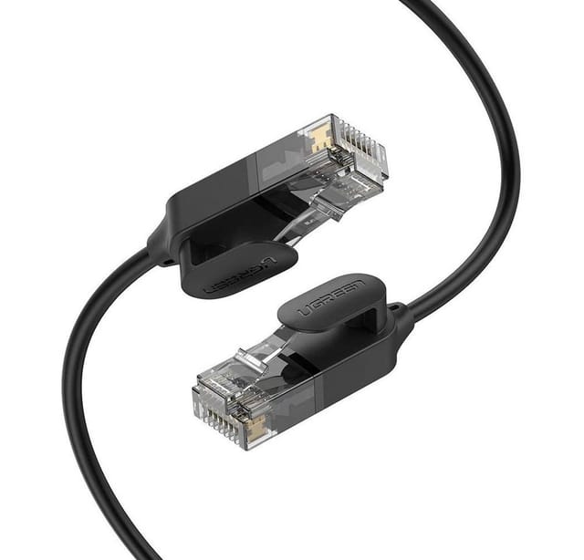 Ugreen - 2m Netzwerkkabel Flaches Lan Kabel Internetkabel Ethernet Patchcord Rj45 Cat 6a Utp 1000mbp Schwarz