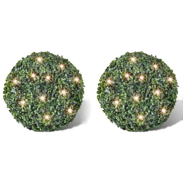Buchskugel Ø 27cm Buchsbaumkugel+2xsolar Vidaxl