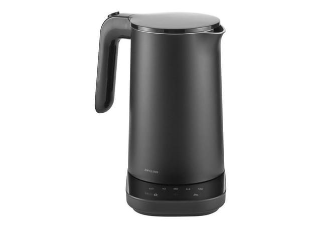 ZWILLING 1027167 Enfinigy Wasserkocher (1 Liter, 1.850 Watt, Kunststoff/Edelstahl, Schwarz, 6 Temperatureinstellungen, Warmhalten, 360°-Basisstation, Sensor-Touch-Display, Doppelwandgehäuse, 70-Grad-Öffnung)