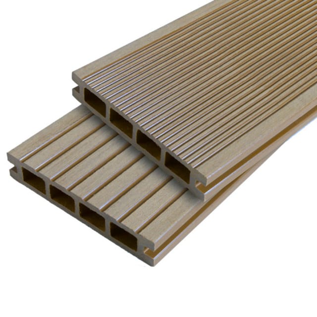 Terrassendiele Aus Doppelzelligem Verbundholz – Farbe – Hellbeige, Dicke – 25 Mm, Breite – 14 Cm, Länge – 360 Cm, Überdachte Fläche In M² – 0,5