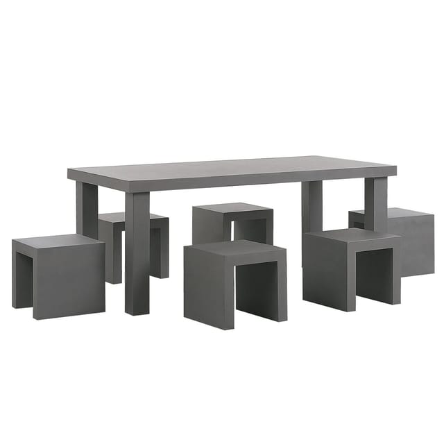 Beliani Gartentisch Set TARANTO Grau 90 x180 x76