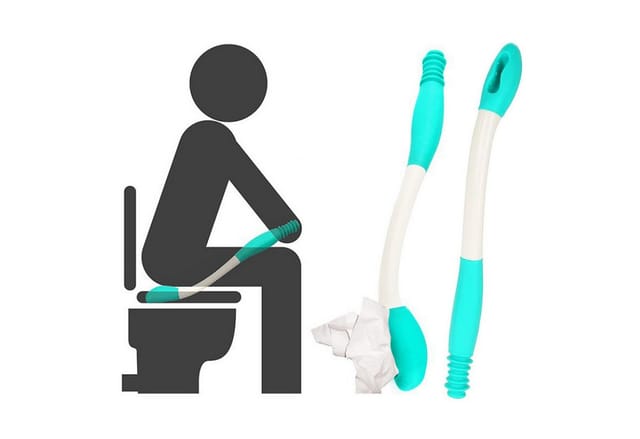 Mutig Haltegriff 2 Stück Abwischhilfe für Po - Toilettenhilfe zum Abwischen des Gesäßes, WC-Hilfsmittel für Senioren, 38cm Lange Reichweite Comfort Wipe