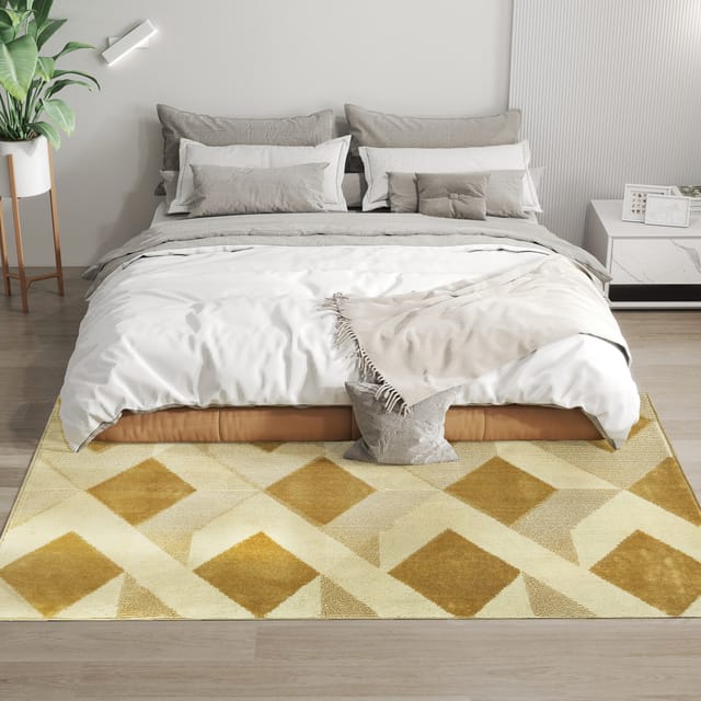 Maschinenwaschbarer Kurzflorteppich 170 X 120 Cm, Moderner Stil, Cremefarben, Für Wohnzimmer, Schlafzimmer Und Esszimmer