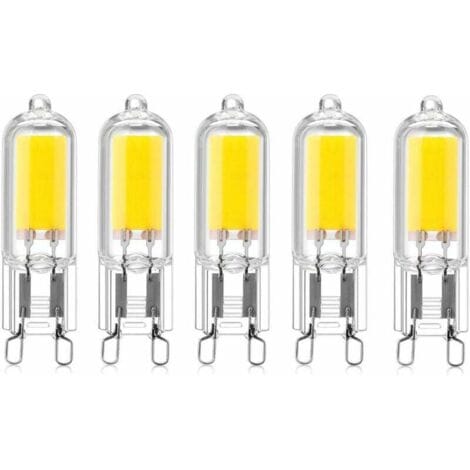 Bunthaus 5 Stück 2w G9 Sockel Cob Led-kapseln 220v 200 Lumen Entspricht 10w-20w Halogenlampe Für Kronleuchter, Schreibtischlampe, Wandleuchte, Warmweiß 3000k [energieklasse A++]