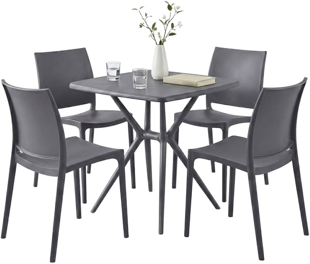 Gartenmöbel-set Amino Mit 4 Stühlen Dunkelgrau