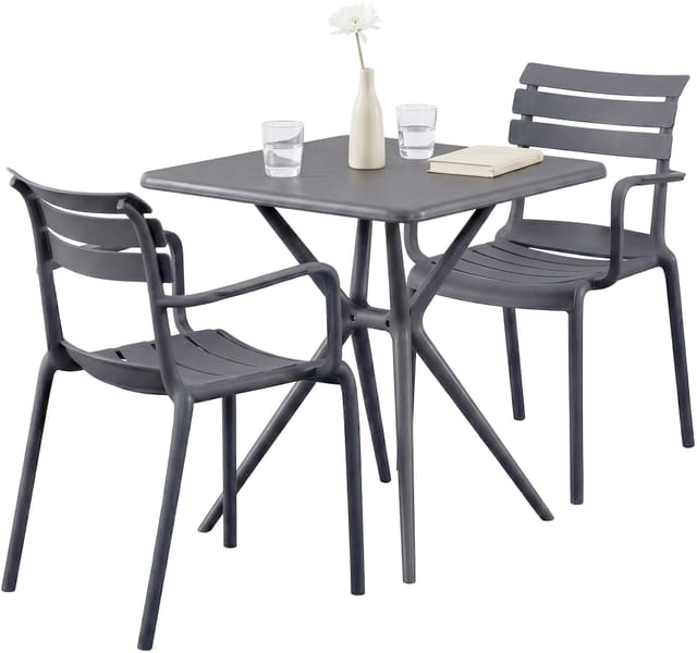 Gartenmöbel-set Avena Mit 2 Stühlen Dunkelgrau