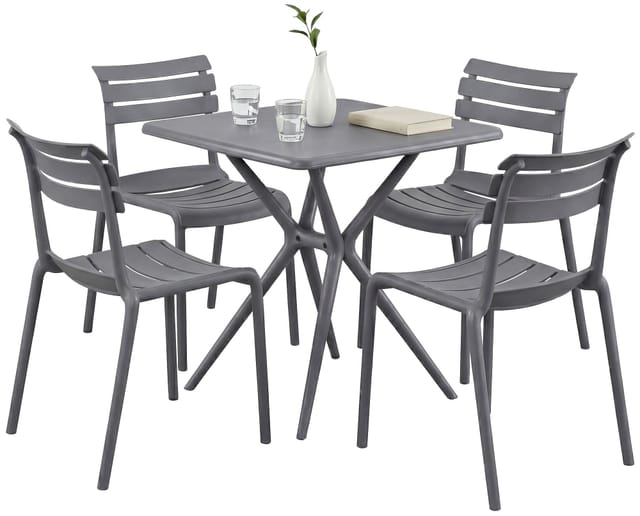 Gartenmöbel-set Vela Mit 4 Stühlen Dunkelgrau